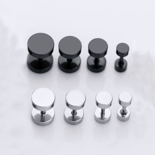 1Pc Ronde Mooie Cirkel Piercing Mannen Oor Clip 4Mm/6Mm/8Mm/10mm Meisjes Punk Stud Oorbellen