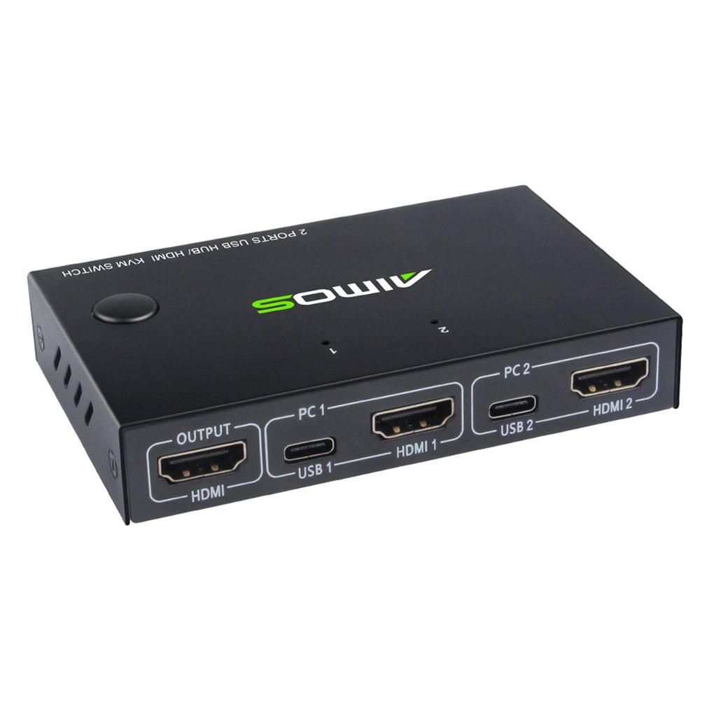2-Port Usb Hdmi Kvm Switch Box Usb Hdmi Kvm Switch Box Video Display Usb Switch Splitter Plug And Play