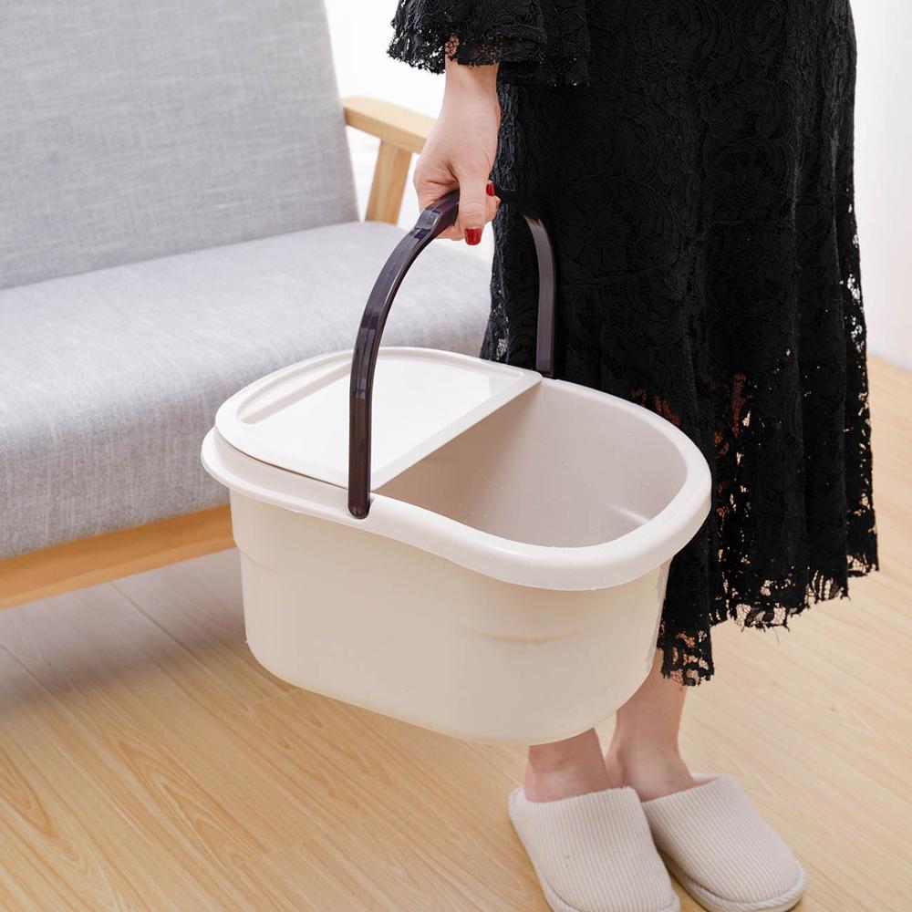 Large Plastic Bucket with Handle Foot Bath Bucket Bathroom Foot Wash Basin Laundry Buckets Portable Water Container