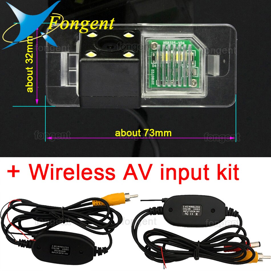 Caméra de recul Full HD AHD 1080P à lentille Fisheye, pour voiture BMW E38 E39 E46 E60 E61 E65 E66 E90 E91 E92 X3 X4 X5 X6: 4led Wireless