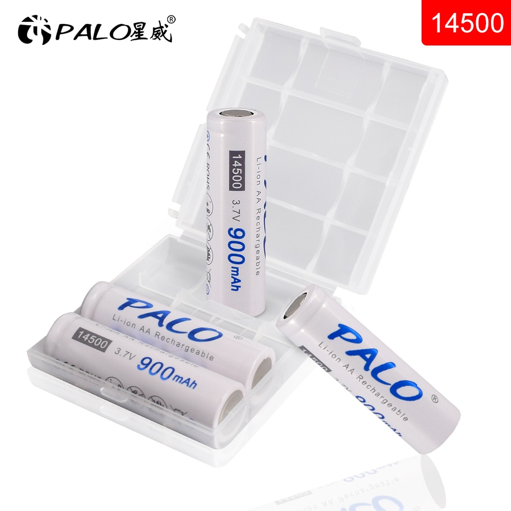 Palo 900Mah Originele 3.7V 14500 Batterij 14500 Aa Li-Ion Oplaadbare Batterij 14500 Lithium-Ion Batterij Voor Led zaklamp