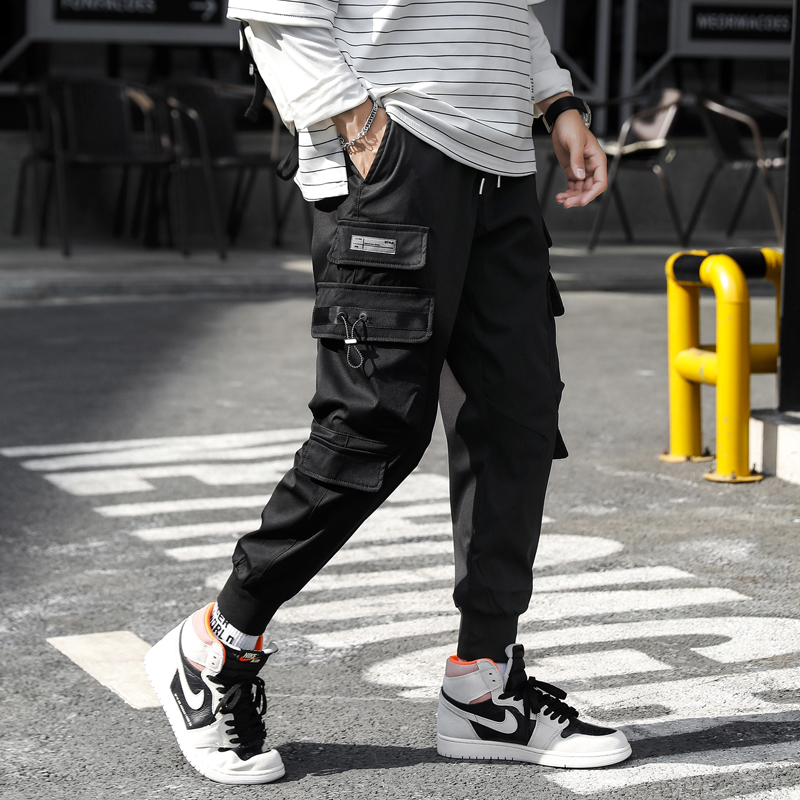 ZOENOVA Letters Multi Pockets Cargo Pants Men Harajuku Casual Track Trouser Hip Hop Streetwear Techwear Pants Joggers Men