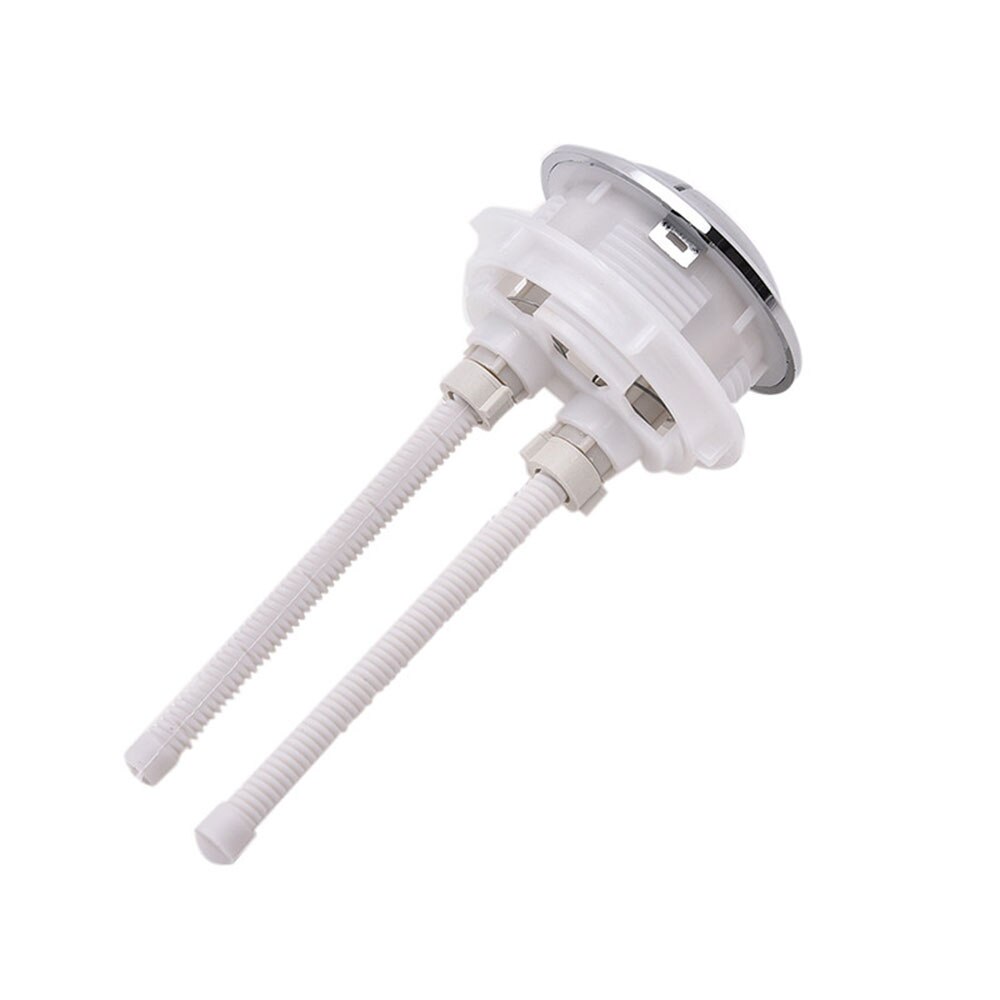 58mm Toilet Dual Flush Round Head Push Button Electroplating Water Tank Valve