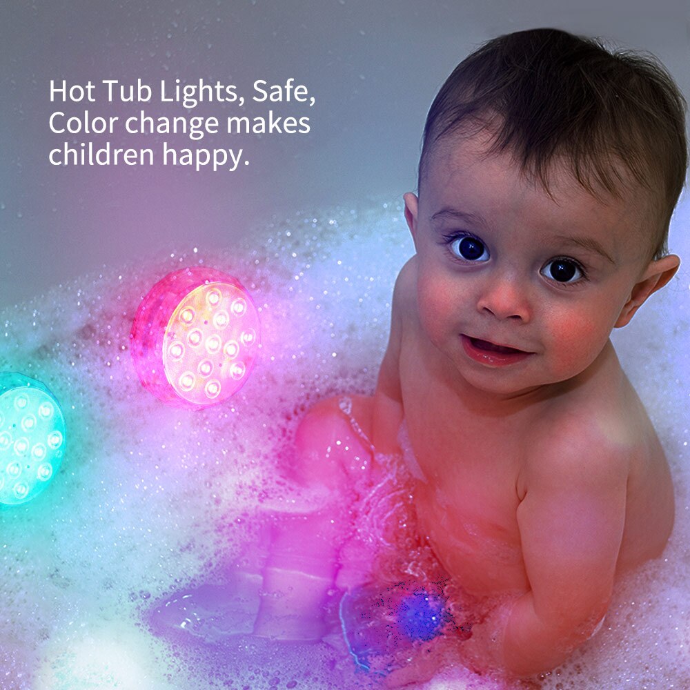 Underwater Round Light RGB Magnetic Underwater Led Device With Remote Controller Light for Outdoor Garden Swimming Pool Aquarium