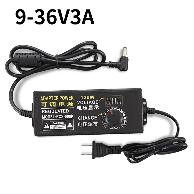 AC Verstelbare Display Voeding 3 V-36 V 3A 24-36 V 2A Met US/EU Plug Connect Universele Power Adapter Verstelbare AC toDC Dimmer: zwart / 1w