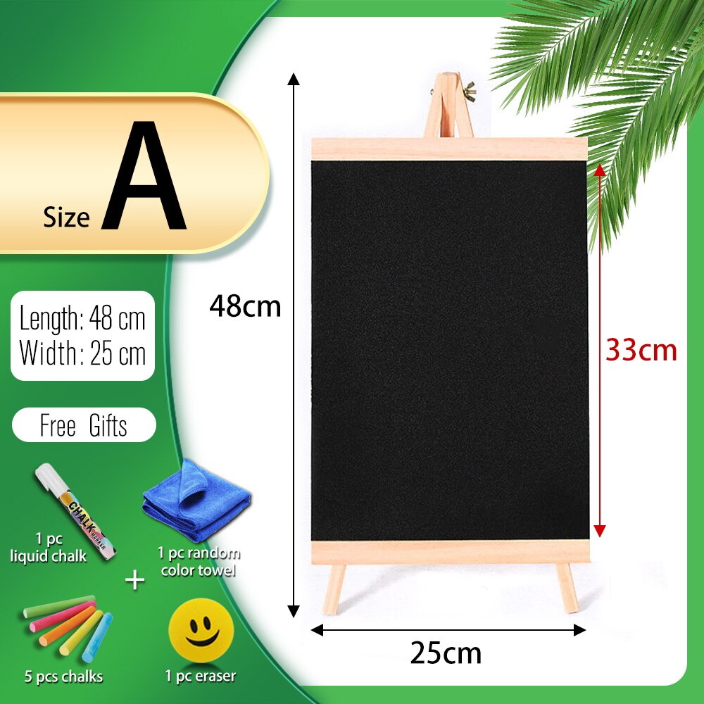 5 Styles Mini Chalkboard Desktop Blackboard Pine Wood Frame Table-top Black Board With Easel For Memu Drawing Bulletin Boards: Beige