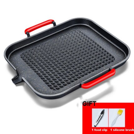Barbecue Plate Korean Style Maifan Stone BBQ Pot Without Oil Fume Outdoor Picnic Non-Stick Cooker Iron Plate BBQ Plate: NO-2