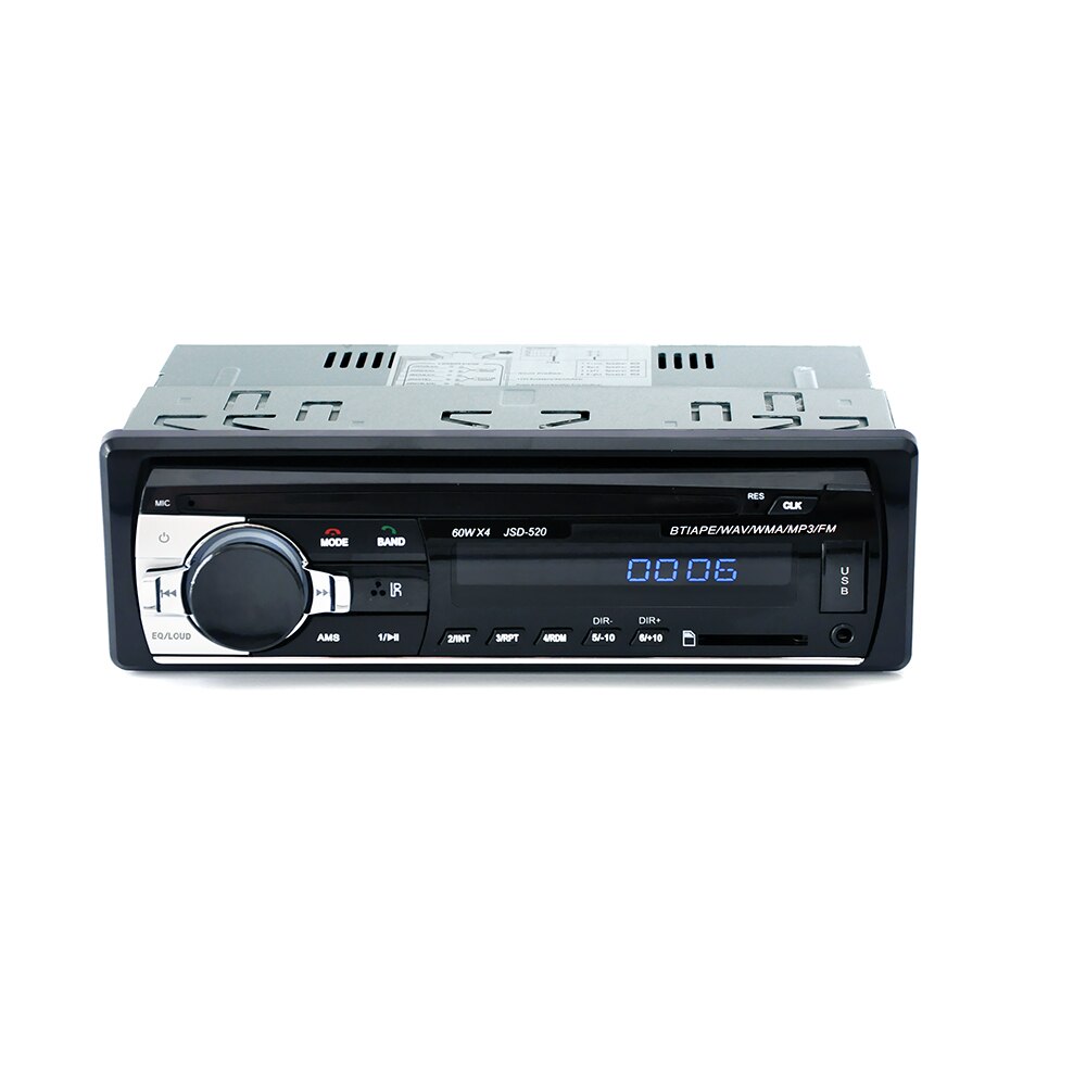 JSD520 Car Radio Stereo Player Digital Bluetooth MP3 60Wx4 FM Audio with In Dash AUX Input iso