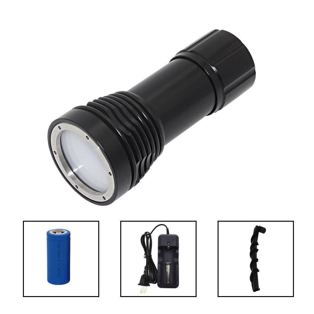 4x XM-L2 LED +2x XPE LED Photography Video Diving flashlight 4 LED Underwater Torch Waterproof Lantern+ 32650 Battery+Charger: Package C