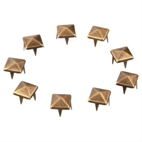 100 PCS 12 x 12 mm Metal DIY Rivets Gothic Bronze Color