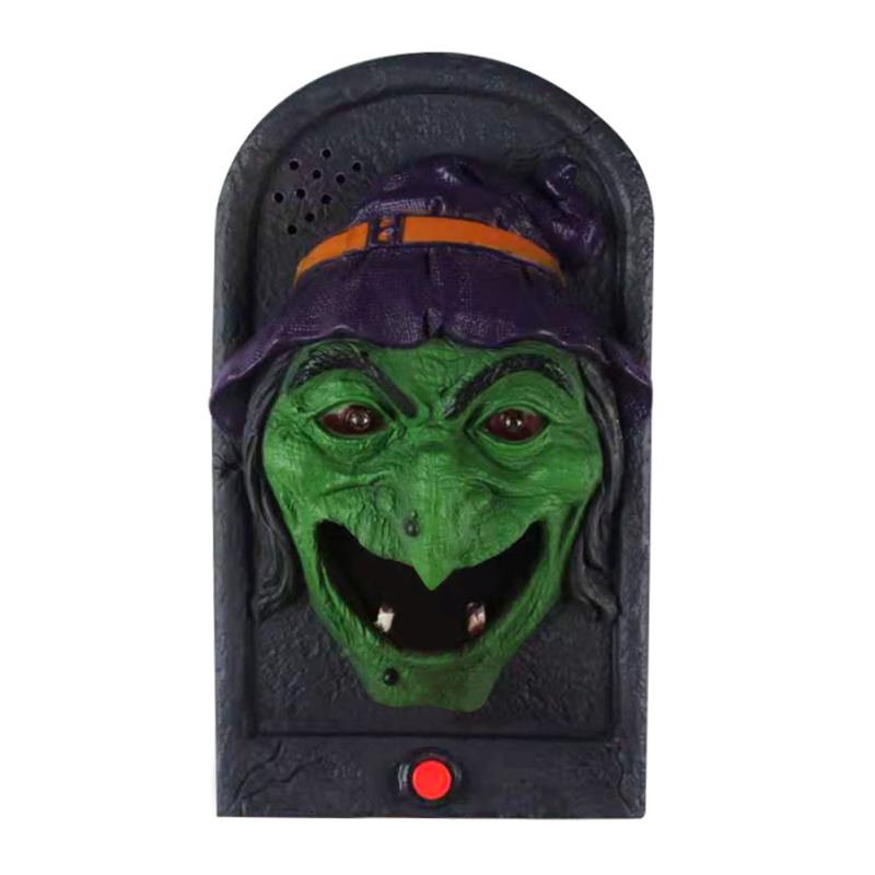 Halloween Decorations Tricky Doorbell Animated Haunted Doorbell Skull Doorbell Prop With Moving Tongue And Light Up Eyes: B