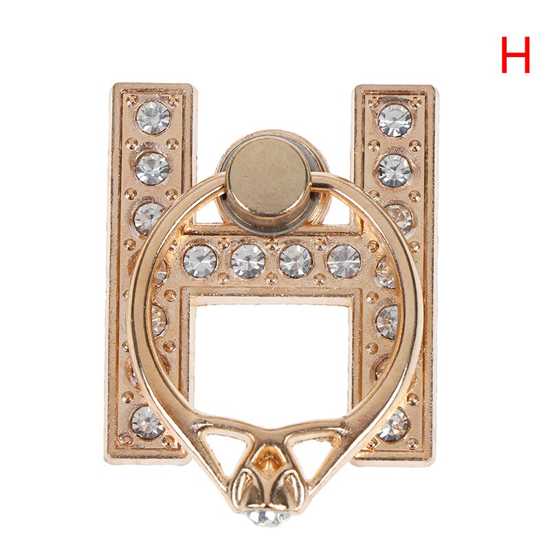 1pc 360 Degree Diamond Metal Letter A-Z Finger Ring Smartphone Stand Holder Mobile Phone Holder For All Phone: H