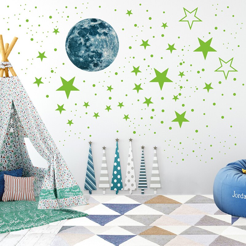 20/30Cm Lichtgevende Moon Star Muursticker Voor Kinderkamer Baby Nursery Decoratie Muurstickers Dark Slaapkamer Plafond sticker
