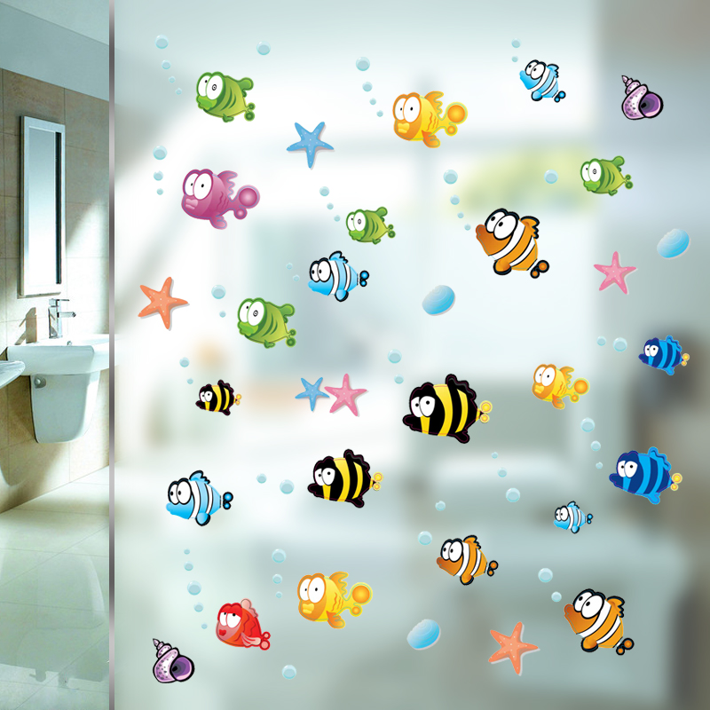 Onderwater Vis Zeester Bubble Muursticker Voor Kinderen Kamers Cartoon Nursery Badkamer Kinderkamer Home Decor Muurstickers
