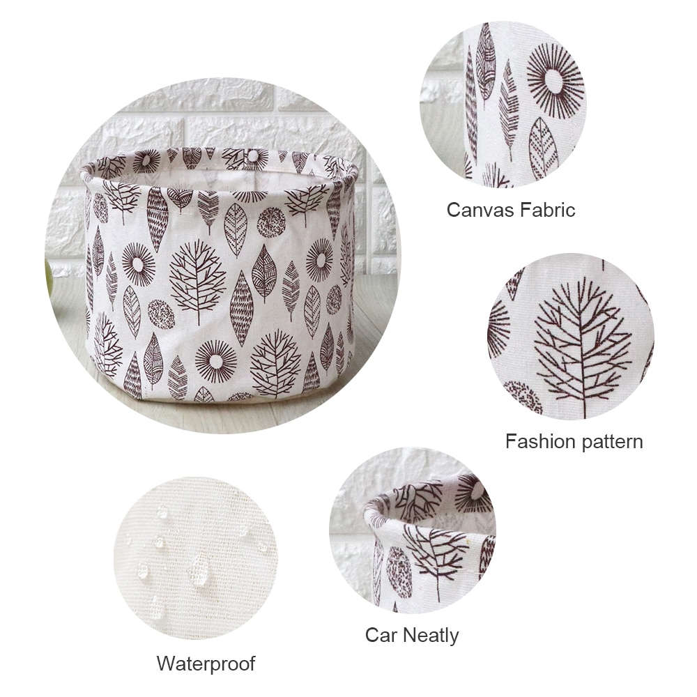 Small Folding Laundry Basket For Toy Printed Storage Barrel Bucket Bag Dirty Clothes Sundries Household Organizers Desktop