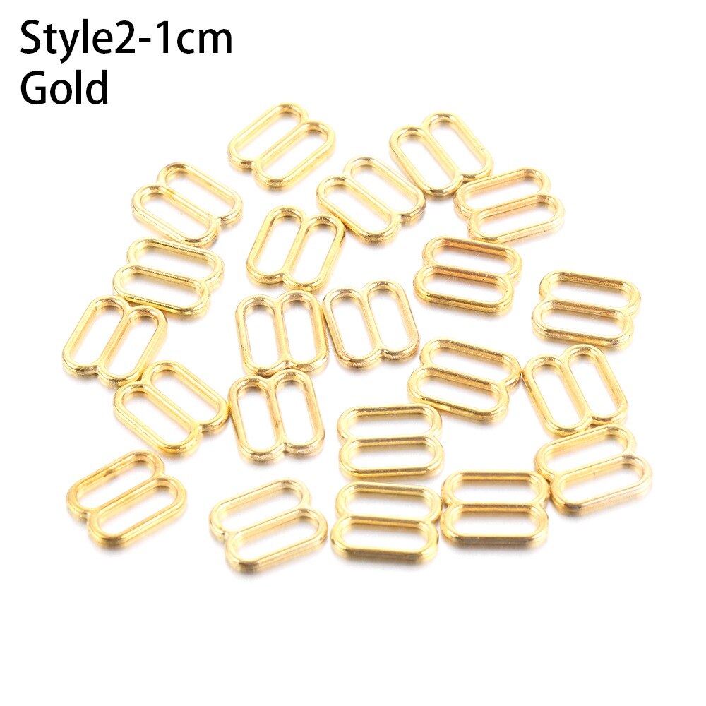 Goudkleurige, zilverkleurige metalen legering, nylon gecoate bh-ringen en schuifregelaars, riemverstellers, gespen, 20 stuks ondergoedverstelaccessoires: 4
