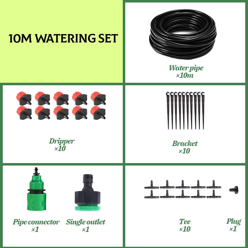 Garden Drip Irrigation System Water-saving Automatic Irrigation Equipment Suitable for Garden Greenhouses Plant Watering Kits: A 10m Watering Kits