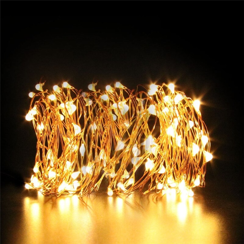 2m 20 led vinflaske kork kobbertråd fe lys solcelledrevet guirlande string lys julepynt til hjemmet: Varm hvid
