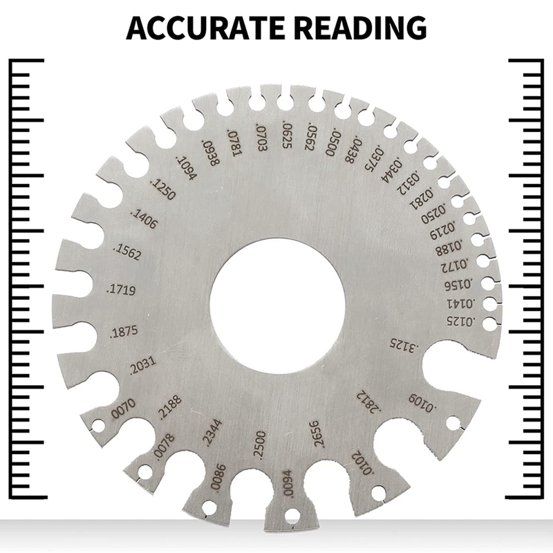 Metal Sheet Thickness Gauge,Dual-Sided Round Metal Sheet Gauge-Wire Gauge Measurement Tool,Welding Gauge Thickness Gauge