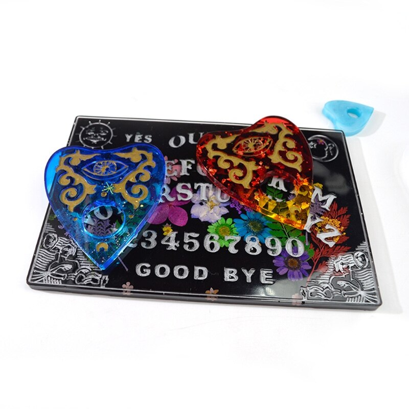 DIY Ouija- Board Planchette Resin Molds Gothic Ouija- Board Game Keychain Pendant Epoxy Silicone Mould Jewelry Making Tool