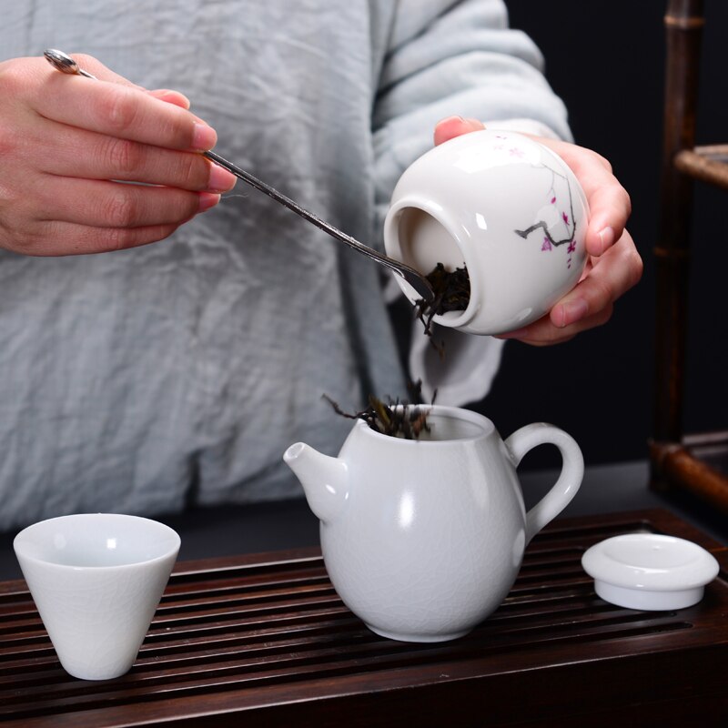 Caja de almacenamiento portátil, recipiente de té sellado de cerámica para viaje, Mini tetera de Kung Fu, de porcelana, tarro de cerámica