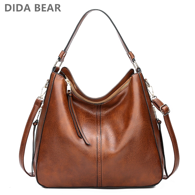 DIDABEAR Hobo Tasche Leder Frauen Handtaschen Weibliche Freizeit Schulter Taschen Geldbörsen Vintage Bolsas Große Kapazität Tote tasche