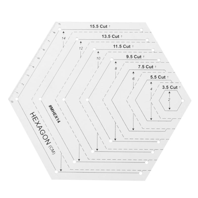 Transparent Patchwork Ruler Quilting Sewing Craft Scale Hexagon Diamond Ruler DIY Handmade Tailor Home Sewing Tools: Hexagon