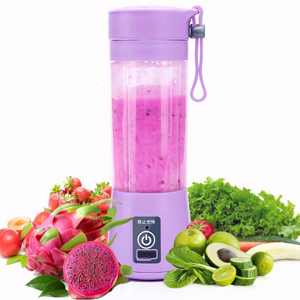 Portable Electric Juicer Machine 380ml Multifunction USB Fruit Juice Mixer Blender, Pink
