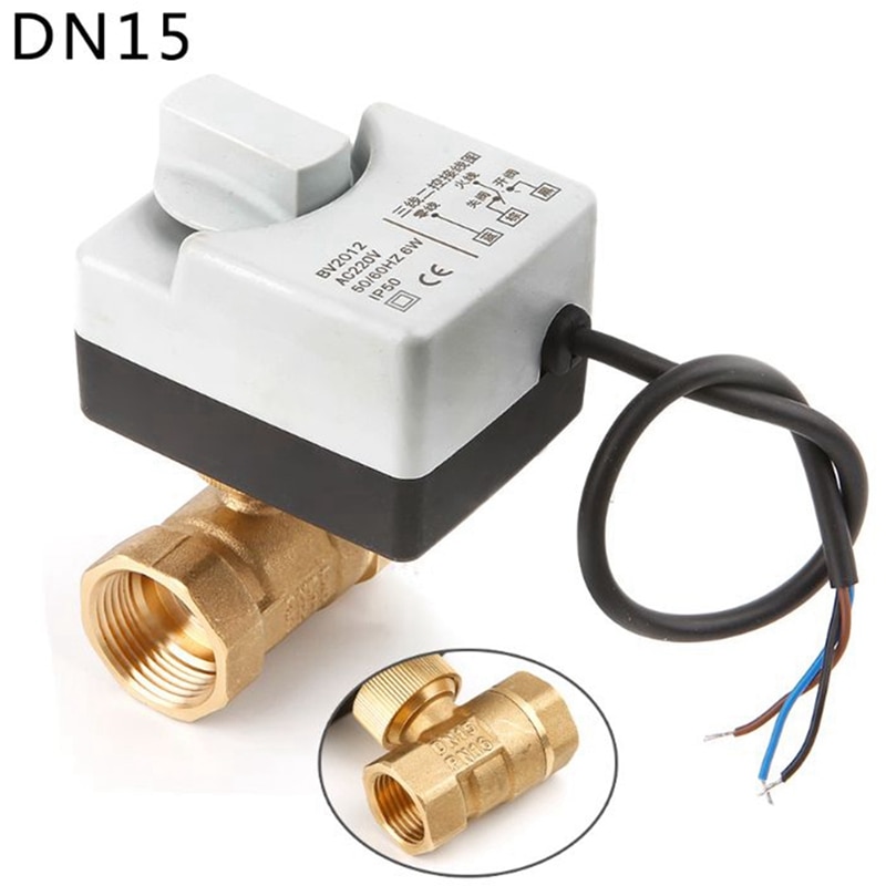 Dn15/ dn20/dn25 ac220v 2- vejs 3 -leder motoriseret kugleventil elektrisk aktuator med manuel kontakt cnim
