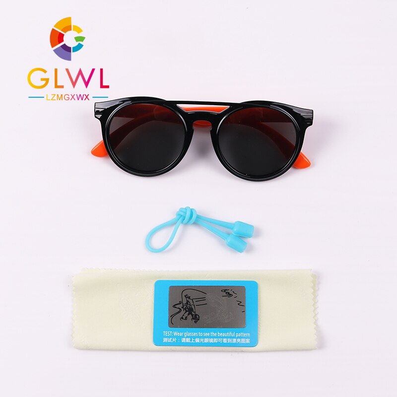 Gafas de sol redondas polarizadas con cuerda para niños y niñas, lentes de seguridad UV para bebés, estilo 400,