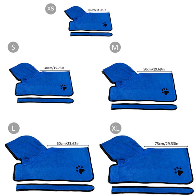 MySudui-Toalla de baño absorbente de secado rápido para perro, albornoz para gato, toalla de secado de microfibra, ropa cálida para perros, SUMINISTROS DE ASEO para perros