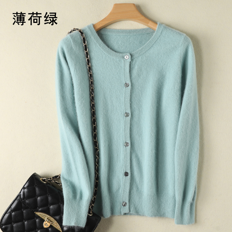 Frauen Strickjacke Große Größe Warme Reine Nerz Kaschmir Pullover Oansatz Lose Mantel Weibliche Pullover Damen Jacke Solide Stricken Strickjacken: S / Türkis