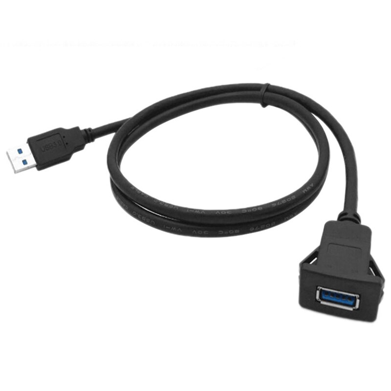 USB 3.0 Extension USB Mount USB Panel Flush Mount Cable for Car, Boat, Motorcycle Panel Mount Cable