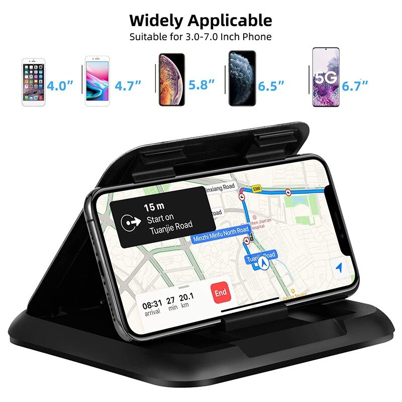 Soporte Universal de fibra de carbono para salpicadero de coche, Clip de montaje para teléfono móvil de 3 a 6,5 pulgadas, para iPhone XR XS MAX, GPS