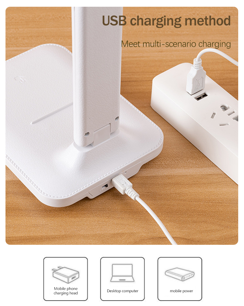 Led Bureaulamp Traploze Touch Dimmen Opvouwbare Reading Student Studie Oogbescherming Tafel Licht Nacht Slaapkamer Lampen