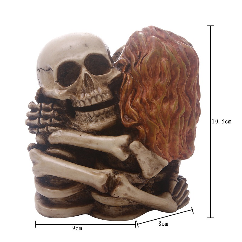 Human Skull Resin Skeleton Storage Hook Wall Mount Desk Ornament Living Room Sets Home Party Halloween Decor Accessory: Skull RH-6014