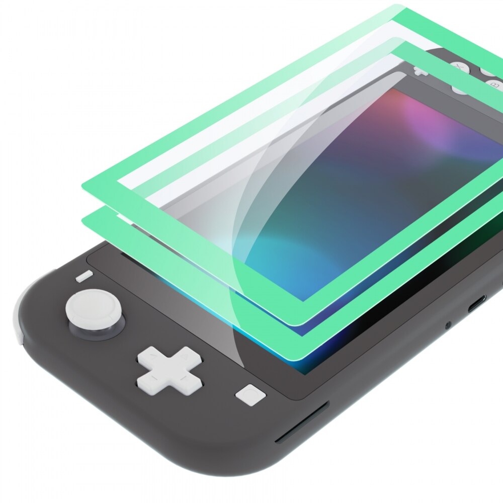 Película de vidro temperado com borda colorida extremerate, 2 pacotes transparente, protetor de tela para ns switch lite