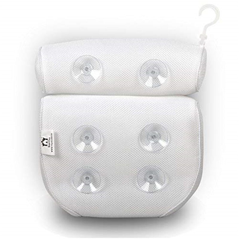 Cojín para bañera de hidromasaje, cojín de baño SPA con ventosas, soporte para el cuello y la espalda, almohada para reposacabezas gruesa para el hogar
