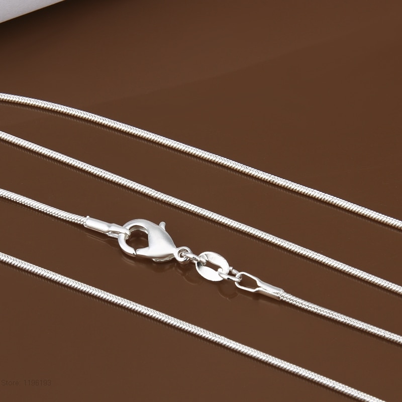 16 "-24" 40-60cm 1mm 925 stamped zilveren Kettingen Italië Slim Dunne Snake Kettingen ketting Vrouwen Chain Kids Meisje Mannen Sieraden Colier