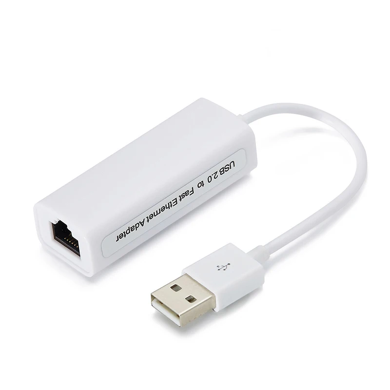 USB naar RJ45 Ethernet Kabel Splitter Verlengen Adapter Micro USB2.0 100Mbps Netwerkkaart voor Tablet Laptop PC Computer Android: WIT