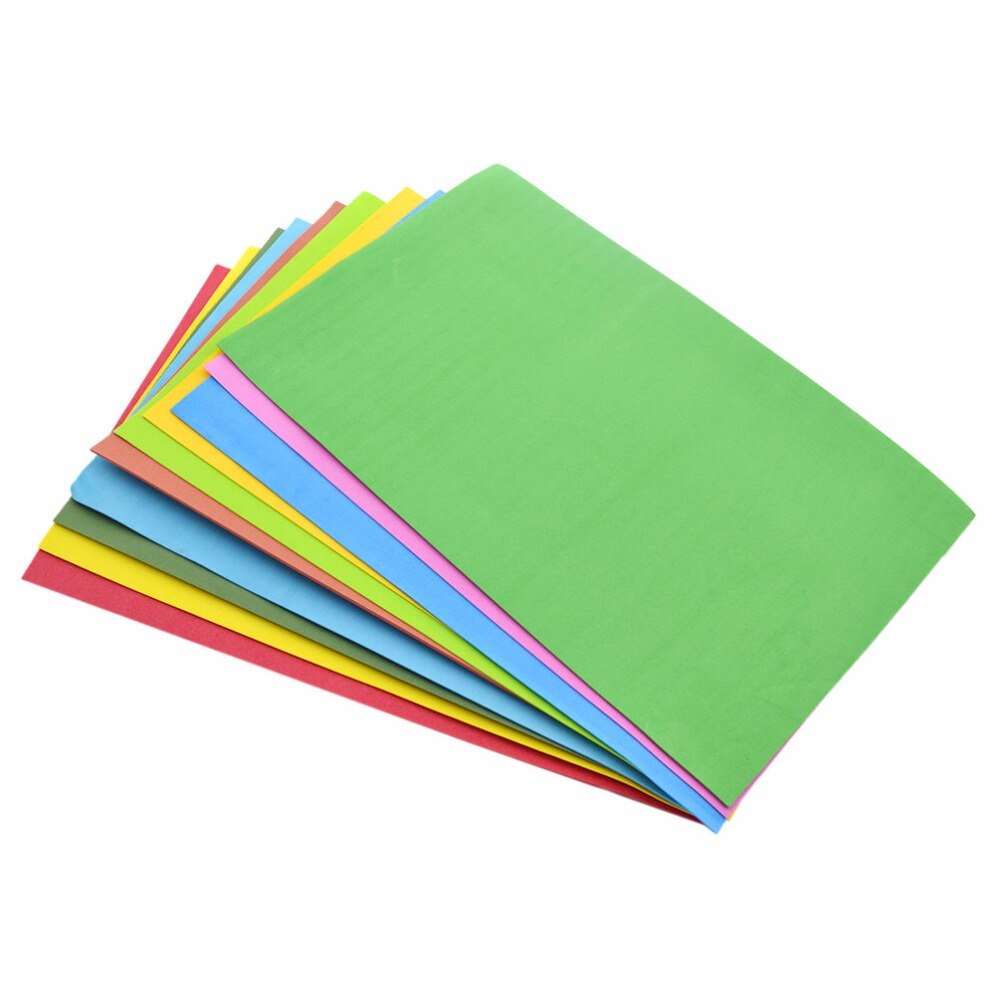 10pcs/lot DIY Multicolor Sponge Foam Paper Fold Scrapbooking Paper Craft 20*30*0.1cm Thick Manual Cardboard