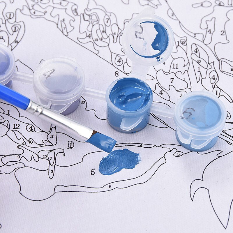 Pintura Diy de tortuga por números para colorear por números, arte de pared moderno, imagen por números para decoración del hogar, juguetes hechos a mano para niños