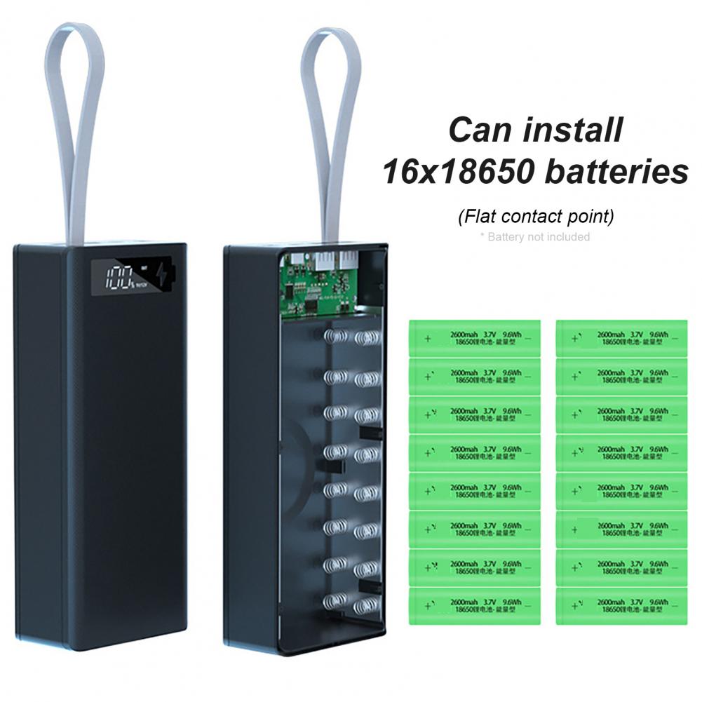 C16 Power Bank Case Detachable DIY 16x18650 Charger Case Quick Charging Power Bank Box for Smart Phone DIY Charger Shell Case