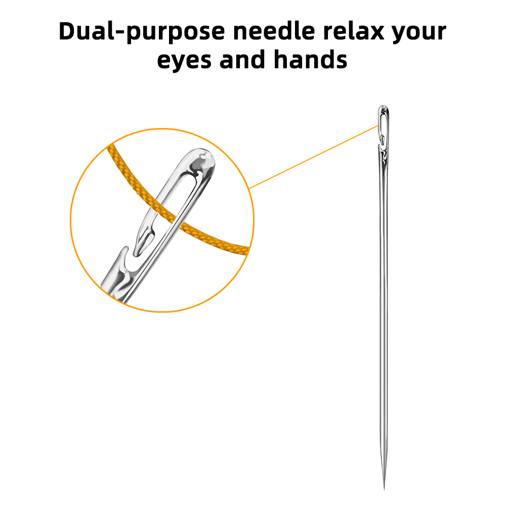 12/24/36 Pcs Stainless Steel Sewing Needles Needle-side Hole Threading Handwork Household Elderly Embroidery Needle Sewing Tools
