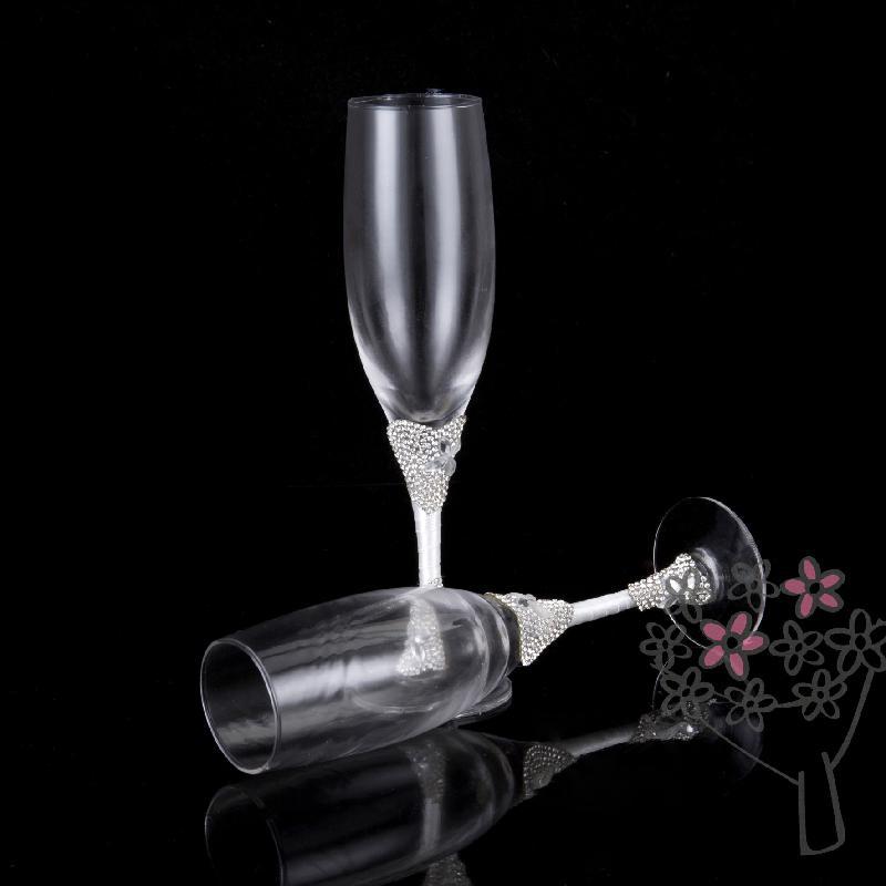 2 stks/set Crystal Wedding Roosteren Champagne Fluiten Glazen Drink Cup Party Huwelijk Wijn Decoratie Cups Voor Partijen Geschenkdoos