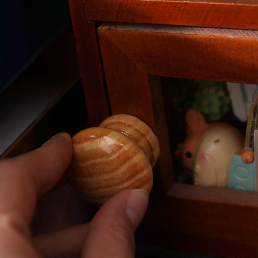 Polished Finish Circular Drawer Handles Rust-Resistant Easy-Grip Walnut Wood Cabinet Knobs Wear Resistance