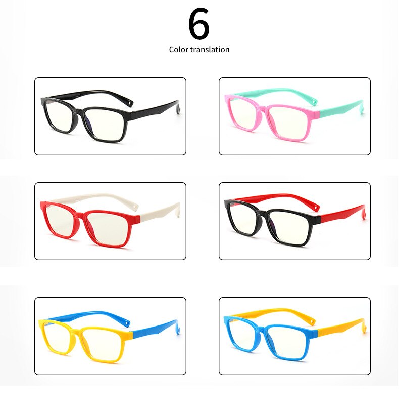 Børn anti blåt lys briller drenge piger læsebriller blødt silikone stel sikre læsebriller til computer telefon  uv400