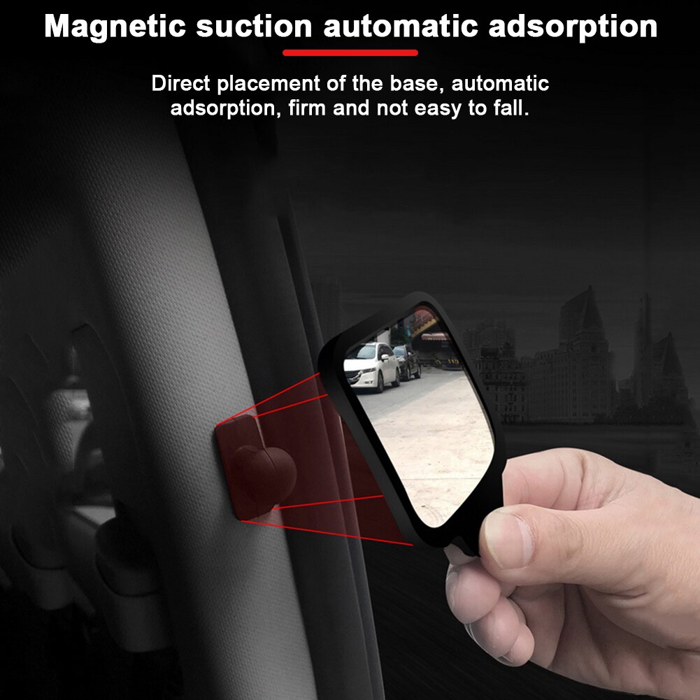 Espejo retrovisor HD para coche, accesorio de adsorción automática magnética, giratoria 360 °, para Interior de coche, espejo de observación, auxiliar, para bebé