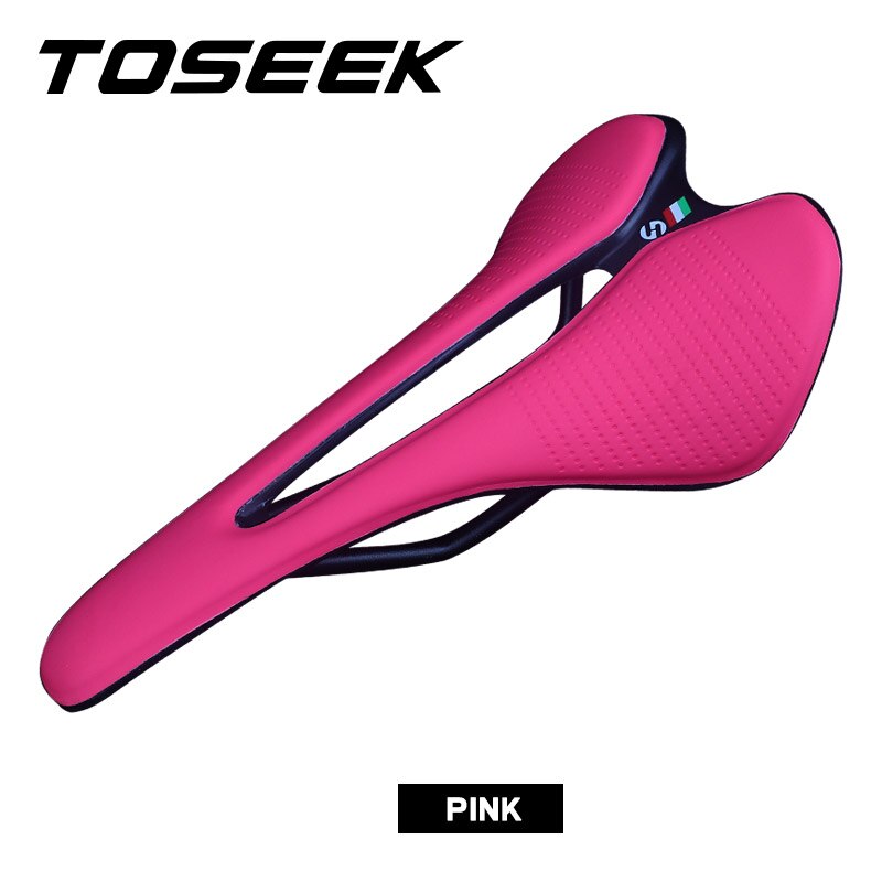 Selle de vélo ultralégère à coussin, siège de vtt de route, de montagne, pièces de bicyclette, noir/vert/blanc/rouge/bleu/rose: pink