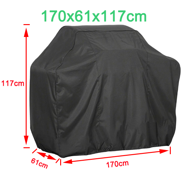 BBQ Cover Outdoor Stof Waterdichte Weber Zware Grill Cover Regen Beschermende outdoor Barbecue cover ronde bbq grill zwart: 170x61x117cm